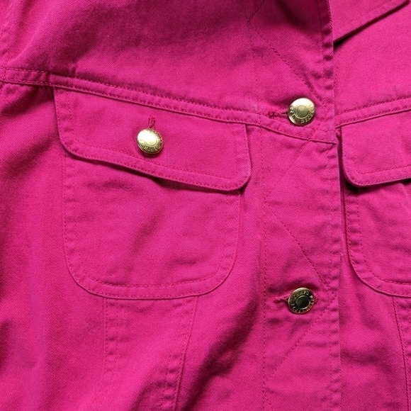 Lisa Left Eye Lopez Custom Cotton Button Down Jacket in Fuschia & Gold Sz Sm NWT - Picture 11 of 11